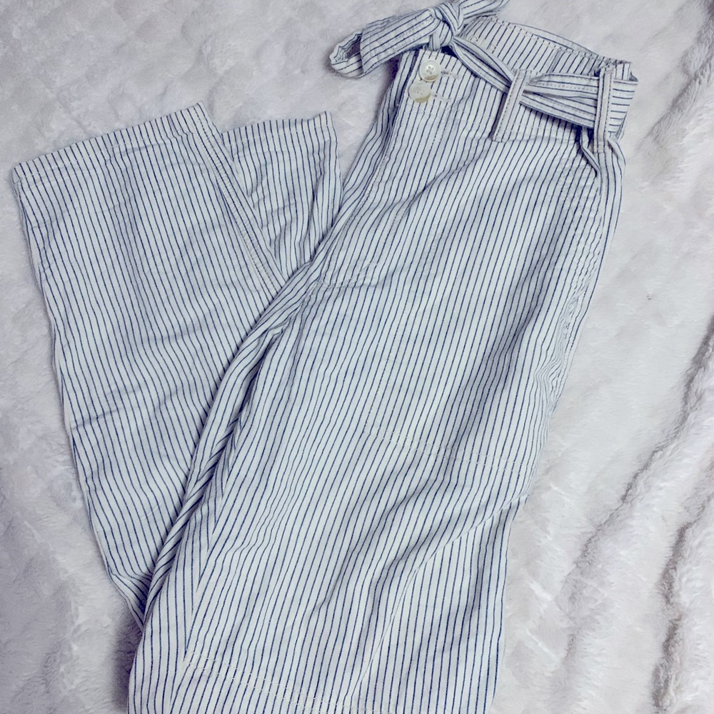 American Eagle tie waist pant, striped, size 2.